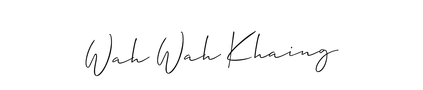 It looks lik you need a new signature style for name Wah Wah Khaing. Design unique handwritten (Allison_Script) signature with our free signature maker in just a few clicks. Wah Wah Khaing signature style 2 images and pictures png