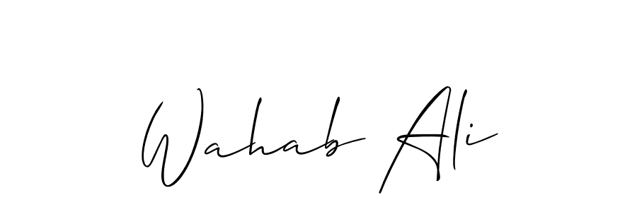 Wahab Ali stylish signature style. Best Handwritten Sign (Allison_Script) for my name. Handwritten Signature Collection Ideas for my name Wahab Ali. Wahab Ali signature style 2 images and pictures png