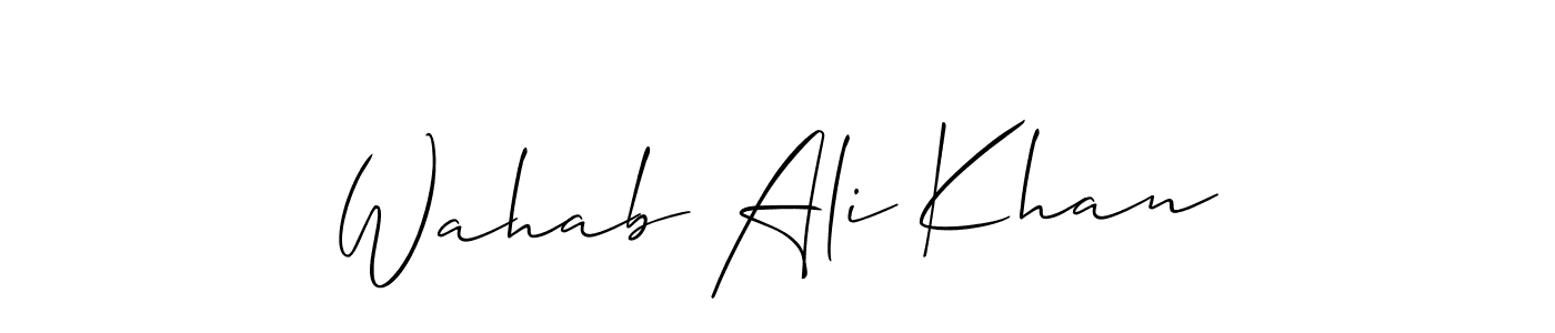 Also You can easily find your signature by using the search form. We will create Wahab Ali Khan name handwritten signature images for you free of cost using Allison_Script sign style. Wahab Ali Khan signature style 2 images and pictures png