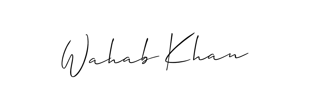 You should practise on your own different ways (Allison_Script) to write your name (Wahab Khan) in signature. don't let someone else do it for you. Wahab Khan signature style 2 images and pictures png
