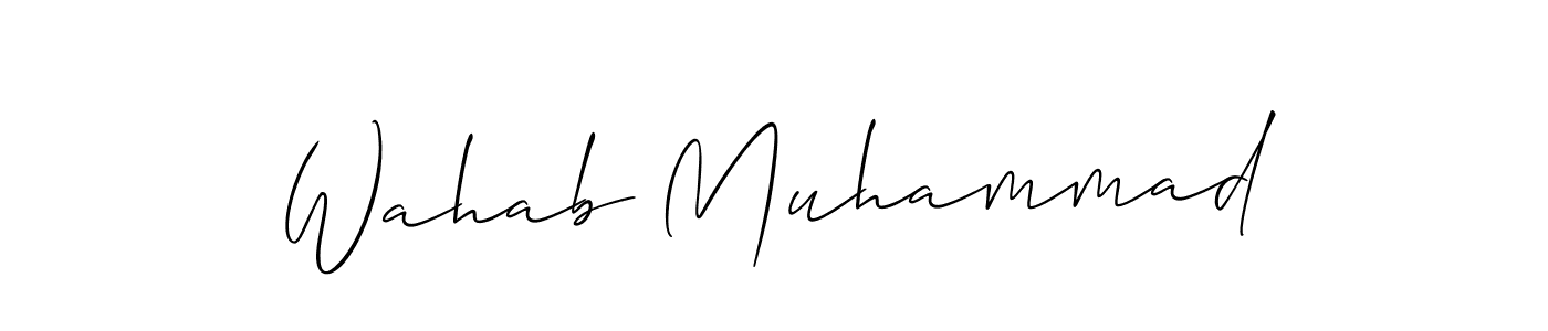 Also You can easily find your signature by using the search form. We will create Wahab Muhammad name handwritten signature images for you free of cost using Allison_Script sign style. Wahab Muhammad signature style 2 images and pictures png