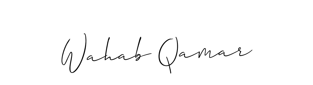 How to make Wahab Qamar signature? Allison_Script is a professional autograph style. Create handwritten signature for Wahab Qamar name. Wahab Qamar signature style 2 images and pictures png