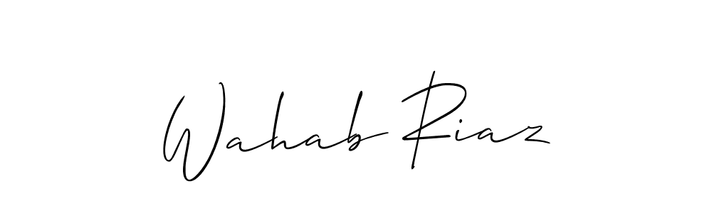 How to make Wahab Riaz signature? Allison_Script is a professional autograph style. Create handwritten signature for Wahab Riaz name. Wahab Riaz signature style 2 images and pictures png