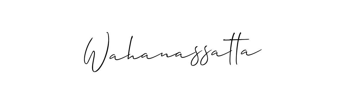 How to Draw Wahanassatta signature style? Allison_Script is a latest design signature styles for name Wahanassatta. Wahanassatta signature style 2 images and pictures png