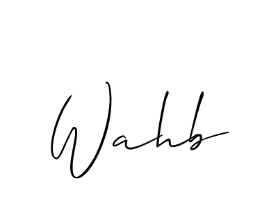 You should practise on your own different ways (Allison_Script) to write your name (Wahb) in signature. don't let someone else do it for you. Wahb signature style 2 images and pictures png