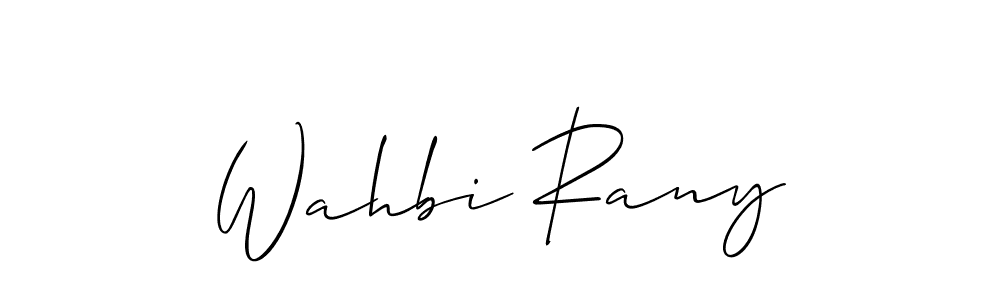 The best way (Allison_Script) to make a short signature is to pick only two or three words in your name. The name Wahbi Rany include a total of six letters. For converting this name. Wahbi Rany signature style 2 images and pictures png