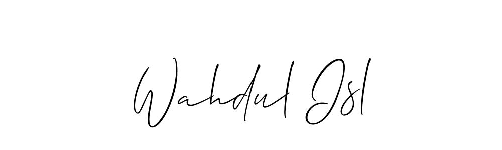 Wahdul Isl stylish signature style. Best Handwritten Sign (Allison_Script) for my name. Handwritten Signature Collection Ideas for my name Wahdul Isl. Wahdul Isl signature style 2 images and pictures png
