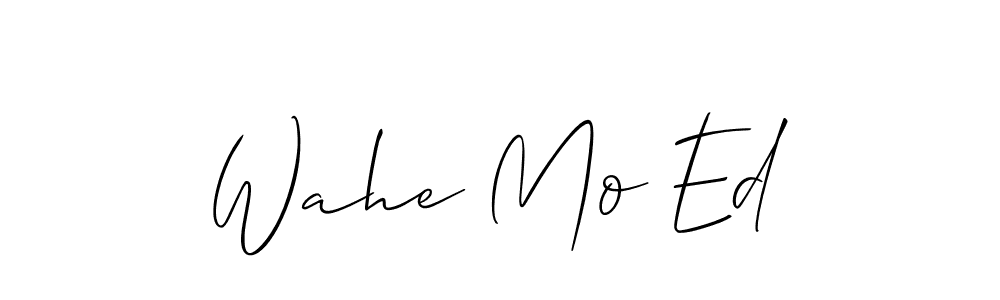 It looks lik you need a new signature style for name Wahe Mo Ed. Design unique handwritten (Allison_Script) signature with our free signature maker in just a few clicks. Wahe Mo Ed signature style 2 images and pictures png