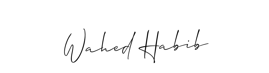 How to make Wahed Habib name signature. Use Allison_Script style for creating short signs online. This is the latest handwritten sign. Wahed Habib signature style 2 images and pictures png