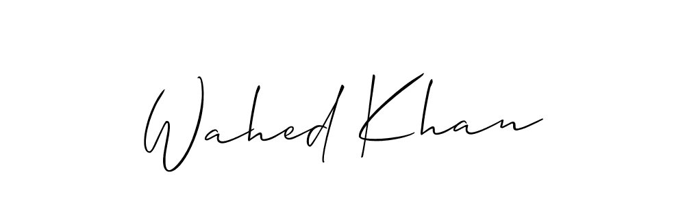 The best way (Allison_Script) to make a short signature is to pick only two or three words in your name. The name Wahed Khan include a total of six letters. For converting this name. Wahed Khan signature style 2 images and pictures png