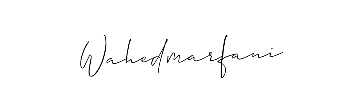 Allison_Script is a professional signature style that is perfect for those who want to add a touch of class to their signature. It is also a great choice for those who want to make their signature more unique. Get Wahedmarfani name to fancy signature for free. Wahedmarfani signature style 2 images and pictures png