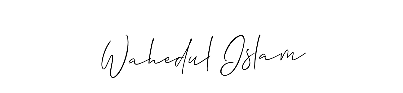 How to make Wahedul Islam name signature. Use Allison_Script style for creating short signs online. This is the latest handwritten sign. Wahedul Islam signature style 2 images and pictures png