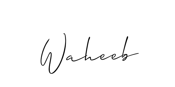 Design your own signature with our free online signature maker. With this signature software, you can create a handwritten (Allison_Script) signature for name Waheeb. Waheeb signature style 2 images and pictures png