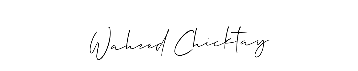 Design your own signature with our free online signature maker. With this signature software, you can create a handwritten (Allison_Script) signature for name Waheed Chicktay. Waheed Chicktay signature style 2 images and pictures png