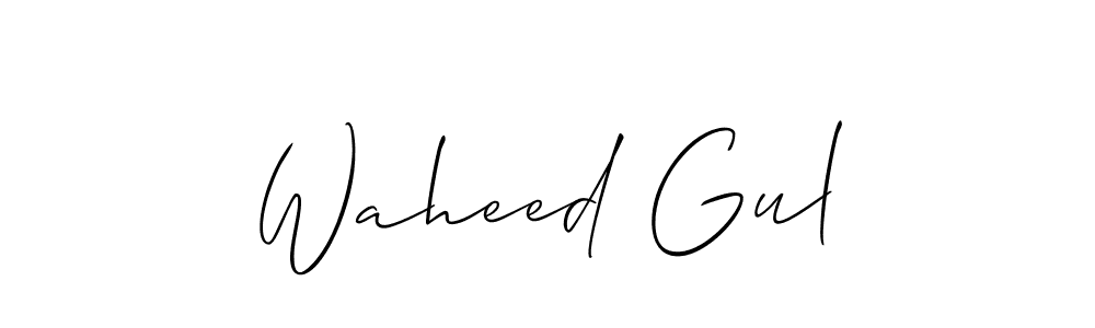 Create a beautiful signature design for name Waheed Gul. With this signature (Allison_Script) fonts, you can make a handwritten signature for free. Waheed Gul signature style 2 images and pictures png