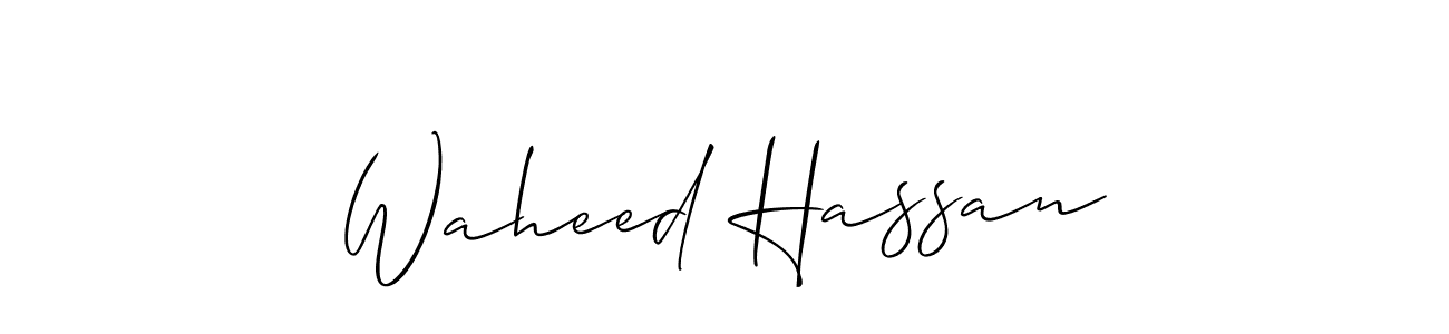 Waheed Hassan stylish signature style. Best Handwritten Sign (Allison_Script) for my name. Handwritten Signature Collection Ideas for my name Waheed Hassan. Waheed Hassan signature style 2 images and pictures png