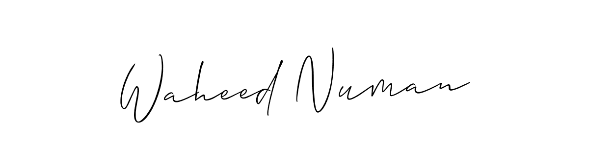 Also You can easily find your signature by using the search form. We will create Waheed Numan name handwritten signature images for you free of cost using Allison_Script sign style. Waheed Numan signature style 2 images and pictures png