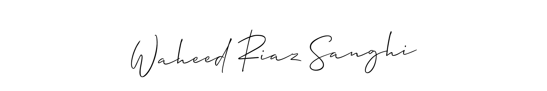 Design your own signature with our free online signature maker. With this signature software, you can create a handwritten (Allison_Script) signature for name Waheed Riaz Sanghi. Waheed Riaz Sanghi signature style 2 images and pictures png