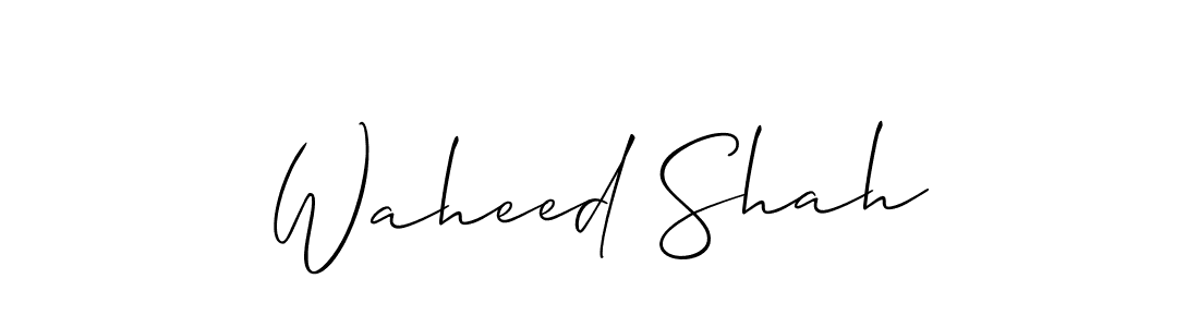 Make a beautiful signature design for name Waheed Shah. With this signature (Allison_Script) style, you can create a handwritten signature for free. Waheed Shah signature style 2 images and pictures png