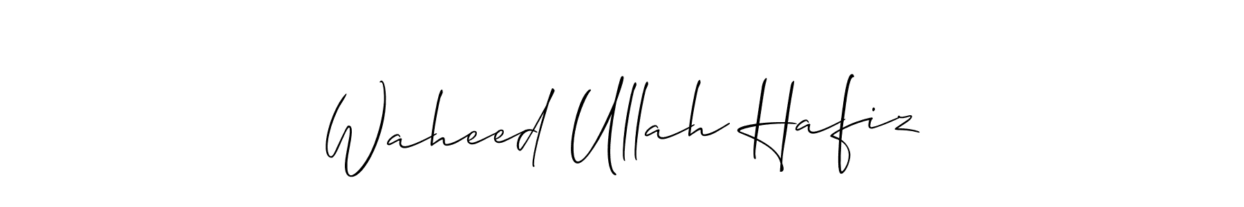 Allison_Script is a professional signature style that is perfect for those who want to add a touch of class to their signature. It is also a great choice for those who want to make their signature more unique. Get Waheed Ullah Hafiz name to fancy signature for free. Waheed Ullah Hafiz signature style 2 images and pictures png