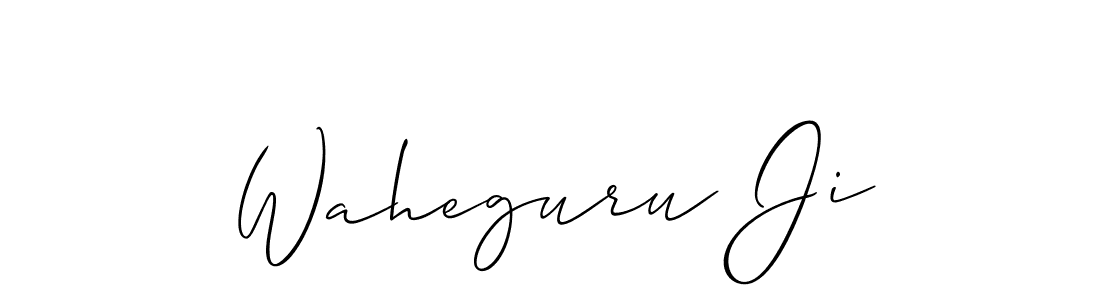 Create a beautiful signature design for name Waheguru Ji. With this signature (Allison_Script) fonts, you can make a handwritten signature for free. Waheguru Ji signature style 2 images and pictures png