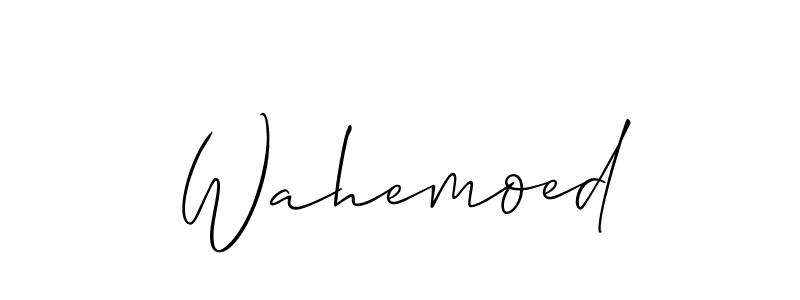 How to make Wahemoed name signature. Use Allison_Script style for creating short signs online. This is the latest handwritten sign. Wahemoed signature style 2 images and pictures png
