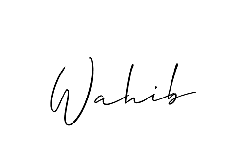 Create a beautiful signature design for name Wahib. With this signature (Allison_Script) fonts, you can make a handwritten signature for free. Wahib signature style 2 images and pictures png