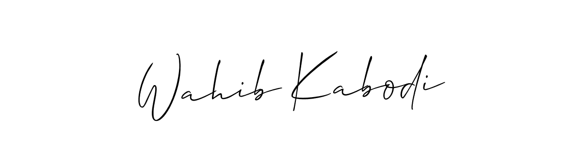 Wahib Kabodi stylish signature style. Best Handwritten Sign (Allison_Script) for my name. Handwritten Signature Collection Ideas for my name Wahib Kabodi. Wahib Kabodi signature style 2 images and pictures png