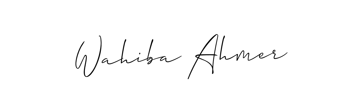 Similarly Allison_Script is the best handwritten signature design. Signature creator online .You can use it as an online autograph creator for name Wahiba Ahmer. Wahiba Ahmer signature style 2 images and pictures png