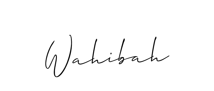 You should practise on your own different ways (Allison_Script) to write your name (Wahibah) in signature. don't let someone else do it for you. Wahibah signature style 2 images and pictures png