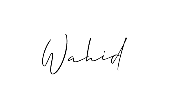 How to make Wahid  signature? Allison_Script is a professional autograph style. Create handwritten signature for Wahid  name. Wahid  signature style 2 images and pictures png