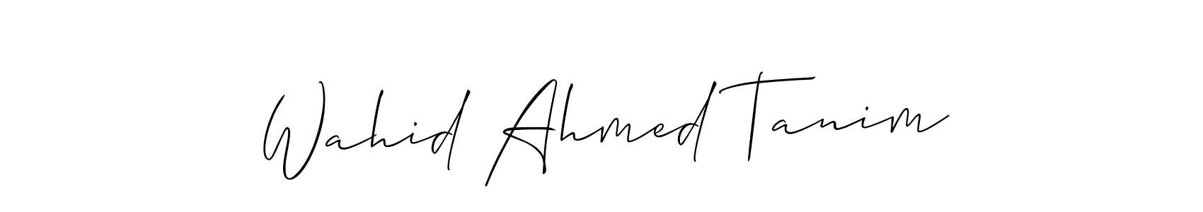 It looks lik you need a new signature style for name Wahid Ahmed Tanim. Design unique handwritten (Allison_Script) signature with our free signature maker in just a few clicks. Wahid Ahmed Tanim signature style 2 images and pictures png