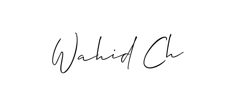 Allison_Script is a professional signature style that is perfect for those who want to add a touch of class to their signature. It is also a great choice for those who want to make their signature more unique. Get Wahid Ch name to fancy signature for free. Wahid Ch signature style 2 images and pictures png