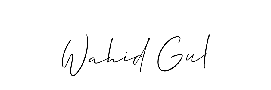 The best way (Allison_Script) to make a short signature is to pick only two or three words in your name. The name Wahid Gul include a total of six letters. For converting this name. Wahid Gul signature style 2 images and pictures png