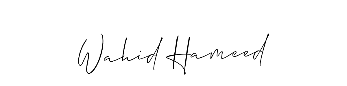 Use a signature maker to create a handwritten signature online. With this signature software, you can design (Allison_Script) your own signature for name Wahid Hameed. Wahid Hameed signature style 2 images and pictures png