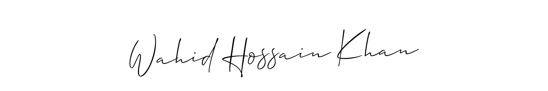 if you are searching for the best signature style for your name Wahid Hossain Khan. so please give up your signature search. here we have designed multiple signature styles  using Allison_Script. Wahid Hossain Khan signature style 2 images and pictures png