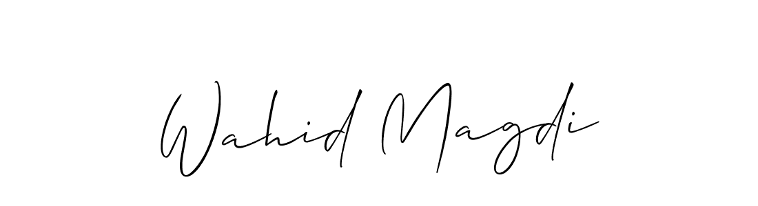 Create a beautiful signature design for name Wahid Magdi. With this signature (Allison_Script) fonts, you can make a handwritten signature for free. Wahid Magdi signature style 2 images and pictures png