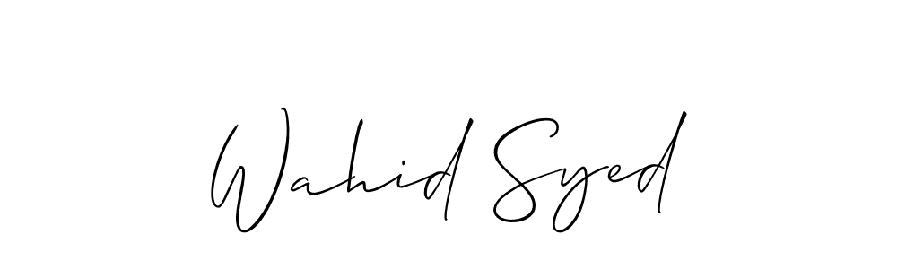 Use a signature maker to create a handwritten signature online. With this signature software, you can design (Allison_Script) your own signature for name Wahid Syed. Wahid Syed signature style 2 images and pictures png