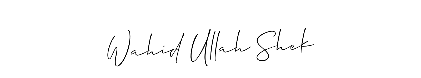 Design your own signature with our free online signature maker. With this signature software, you can create a handwritten (Allison_Script) signature for name Wahid Ullah Shek. Wahid Ullah Shek signature style 2 images and pictures png