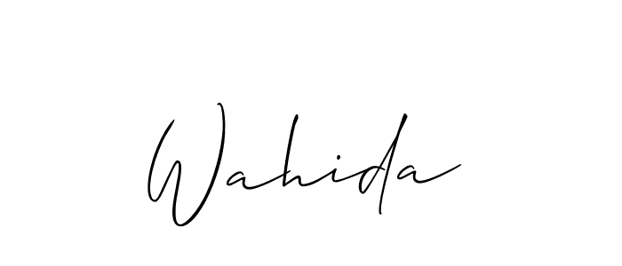 How to make Wahida  name signature. Use Allison_Script style for creating short signs online. This is the latest handwritten sign. Wahida  signature style 2 images and pictures png