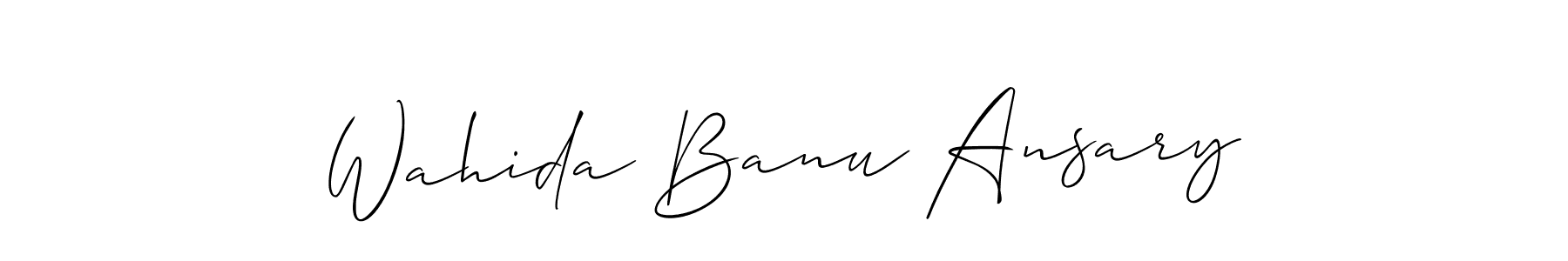 Create a beautiful signature design for name Wahida Banu Ansary. With this signature (Allison_Script) fonts, you can make a handwritten signature for free. Wahida Banu Ansary signature style 2 images and pictures png