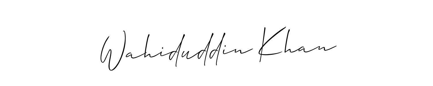 Use a signature maker to create a handwritten signature online. With this signature software, you can design (Allison_Script) your own signature for name Wahiduddin Khan. Wahiduddin Khan signature style 2 images and pictures png