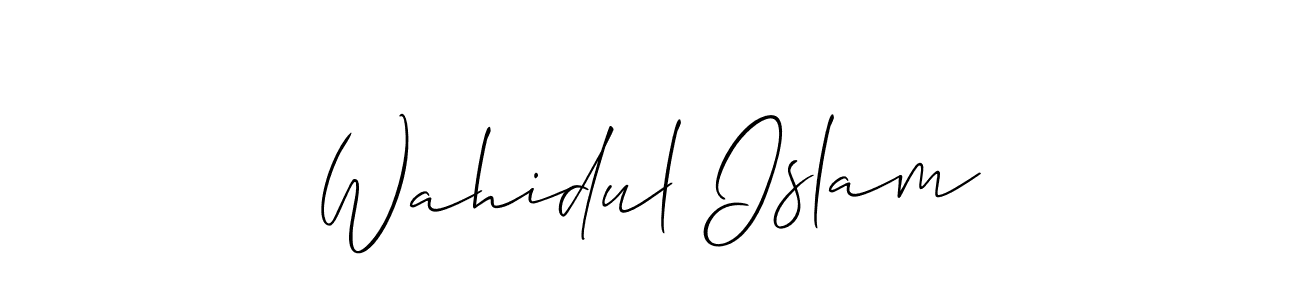 How to make Wahidul Islam name signature. Use Allison_Script style for creating short signs online. This is the latest handwritten sign. Wahidul Islam signature style 2 images and pictures png