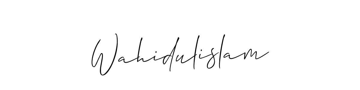 Create a beautiful signature design for name Wahidulislam. With this signature (Allison_Script) fonts, you can make a handwritten signature for free. Wahidulislam signature style 2 images and pictures png