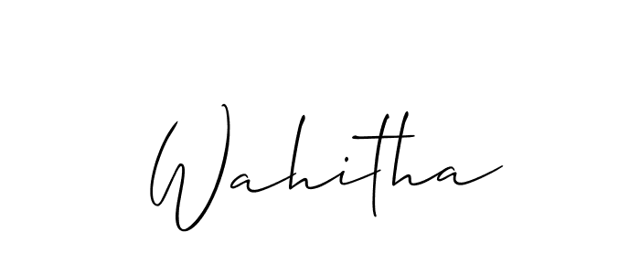 Wahitha stylish signature style. Best Handwritten Sign (Allison_Script) for my name. Handwritten Signature Collection Ideas for my name Wahitha. Wahitha signature style 2 images and pictures png