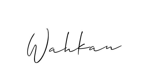Allison_Script is a professional signature style that is perfect for those who want to add a touch of class to their signature. It is also a great choice for those who want to make their signature more unique. Get Wahkan name to fancy signature for free. Wahkan signature style 2 images and pictures png