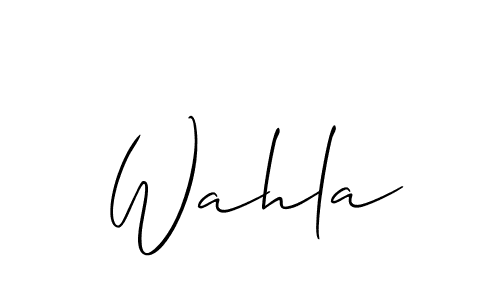How to make Wahla signature? Allison_Script is a professional autograph style. Create handwritten signature for Wahla name. Wahla signature style 2 images and pictures png