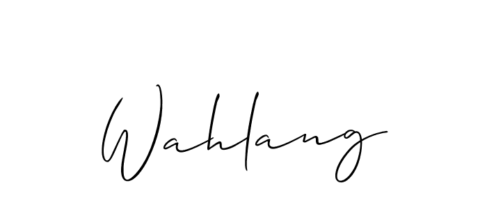 Create a beautiful signature design for name Wahlang. With this signature (Allison_Script) fonts, you can make a handwritten signature for free. Wahlang signature style 2 images and pictures png