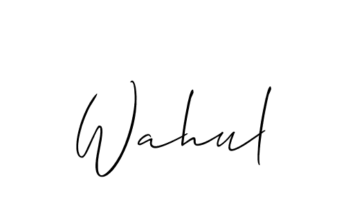 Allison_Script is a professional signature style that is perfect for those who want to add a touch of class to their signature. It is also a great choice for those who want to make their signature more unique. Get Wahul name to fancy signature for free. Wahul signature style 2 images and pictures png