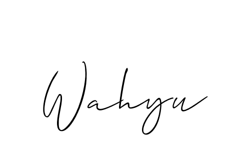 How to make Wahyu signature? Allison_Script is a professional autograph style. Create handwritten signature for Wahyu name. Wahyu signature style 2 images and pictures png